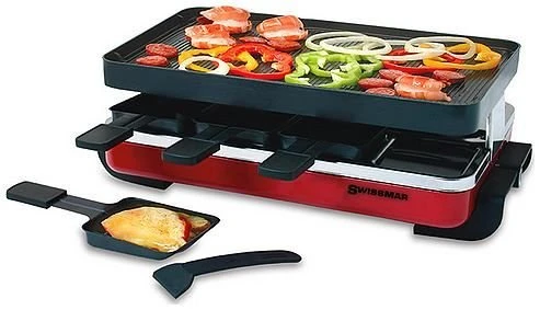 Swissmar Classic Raclette Grill - Red Non-Stick Reversible - 8 Person 4 Swissmar Classic Raclette Grill - Red Non-Stick Reversible - 8 Person - Image 2