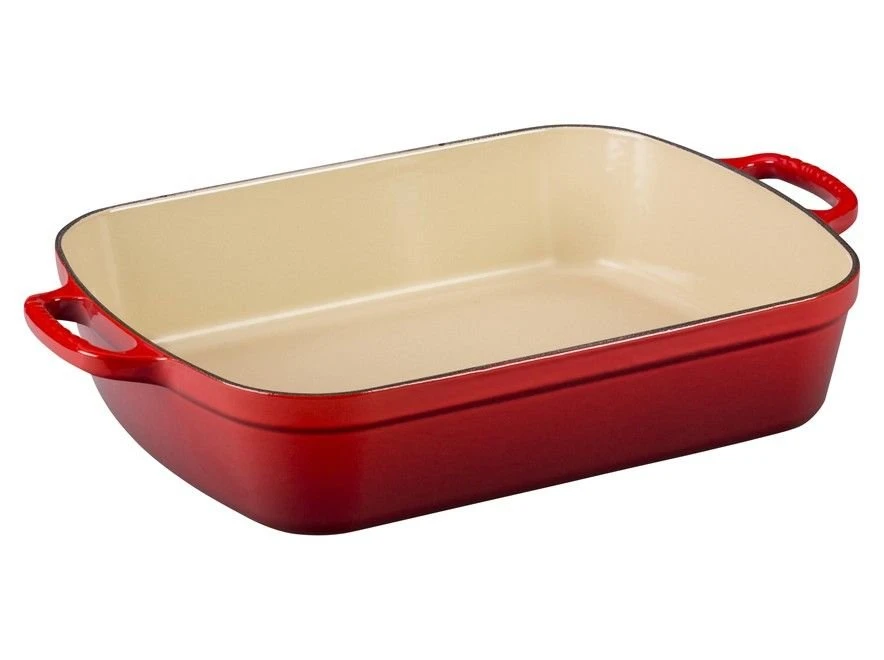 Le Creuset 5.25 Qt. Rectangular Signature Cast Iron Roaster | Cerise/Cherry Red 3 Le Creuset 5.25 Qt. Rectangular Signature Cast Iron Roaster | Cerise/Cherry Red