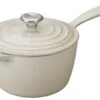 Le Creuset 2.25 Qt. Signature Enameled Cast Iron Saucepan With Stainless Steel Knob | Meringue White 1 Le Creuset 2.25 Qt. Signature Enameled Cast Iron Saucepan With Stainless Steel Knob | Meringue White -Kitchen Store ls2518 18716ss le creuset 2.25 qt signature saucepan meringue ls2518 18716ss