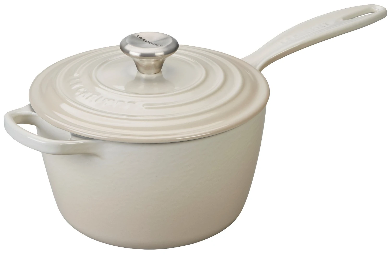 Le Creuset 2.25 Qt. Signature Enameled Cast Iron Saucepan With Stainless Steel Knob | Meringue White 3 Le Creuset 2.25 Qt. Signature Enameled Cast Iron Saucepan With Stainless Steel Knob | Meringue White