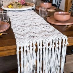 Everything Kitchens 13" X 86" Macrame Table Runner | Reverie