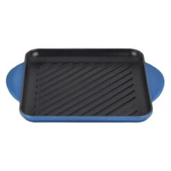Le Creuset 9.5" Square Signature Enameled Cast Iron Grill Pan | Marseille Blue