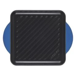 Le Creuset 9.5" Square Signature Enameled Cast Iron Grill Pan | Marseille Blue -Kitchen Store marsgriddle4