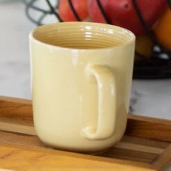 Everything Kitchens Modern Colorful Neutrals - Rippled 12oz Mugs (Set Of 4) - Glazed | Butter Yellow -Kitchen Store modern colorful neutrals rippled mugs 0002 dsc0046 copy 2
