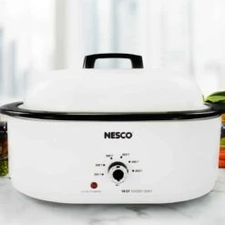 Nesco 18-Quart Roaster | White -Kitchen Store mwr18 14 12 6.25x5