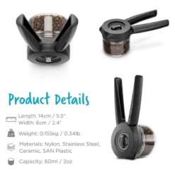 Dreamfarm Ortwo Lite Spice Grinder + Extra Jar | Black 13 Dreamfarm Ortwo Lite Spice Grinder + Extra Jar | Black -Kitchen Store ortwo lite 5 1