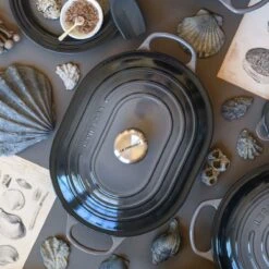 Le Creuset 3.75 Qt. Oval Signature Casserole With Stainless Steel Knob | Oyster Grey 11 Le Creuset 3.75 Qt. Oval Signature Casserole With Stainless Steel Knob | Oyster Grey -Kitchen Store oy