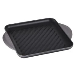Le Creuset 9.5" Square Signature Enameled Cast Iron Grill Pan | Oyster Grey