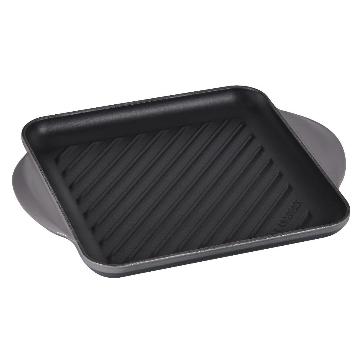 Le Creuset 9.5" Square Signature Enameled Cast Iron Grill Pan | Oyster Grey 3 Le Creuset 9.5" Square Signature Enameled Cast Iron Grill Pan | Oyster Grey