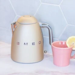 SMEG Electric Kettle | Matte Champagne 23 SMEG Electric Kettle | Matte Champagne -Kitchen Store peony lifestyle shoot 1830