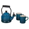 Le Creuset 1.25 Qt. Demi Kettle Tea Pot & 14oz Mugs Set | Deep Teal