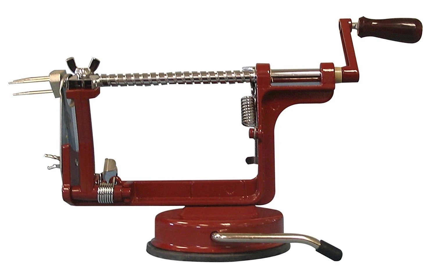 CucinaPro Red Apple Peeler With Suction Base 2 CucinaPro Red Apple Peeler With Suction Base