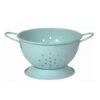 Now Designs By Danica Small Stainless Steel Colander | Matte Robins Egg -Kitchen Store robincol1