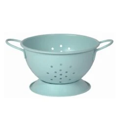 Now Designs By Danica Small Stainless Steel Colander | Matte Robins Egg