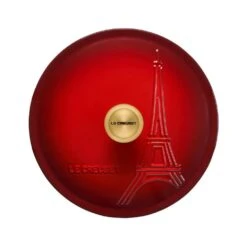 Le Creuset 2.5Qt Signature Cocotte Eiffel Tower Collection | Cerise -Kitchen Store rs10252 eiffel rdo cerise lid scr