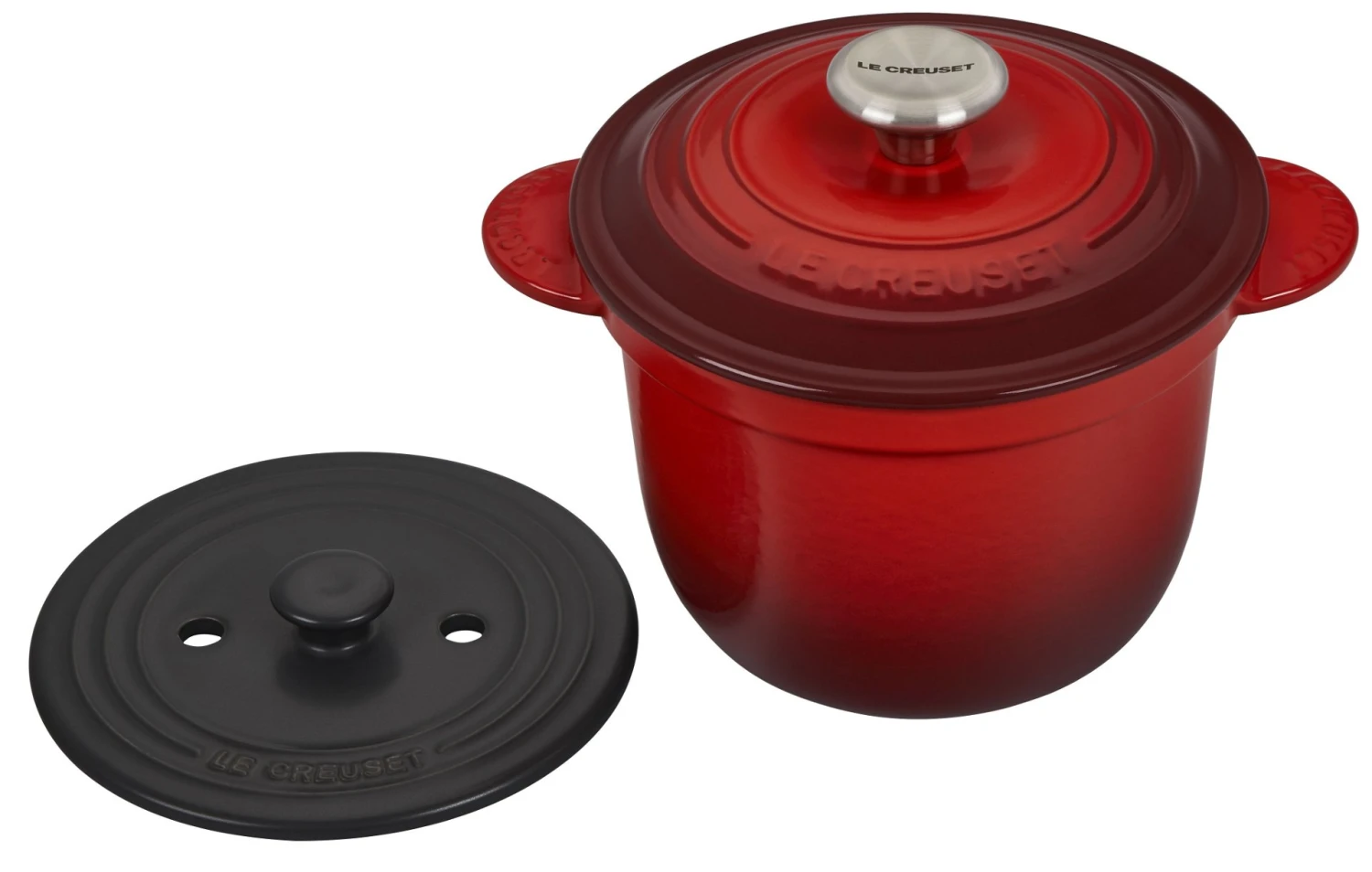 Le Creuset Cast Iron Rice Pot | Cerise/Cherry Red 4 Le Creuset Cast Iron Rice Pot | Cerise/Cherry Red - Image 2