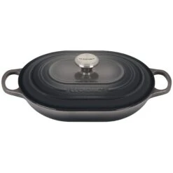 Le Creuset 3.75 Qt. Oval Signature Casserole With Stainless Steel Knob | Oyster Grey