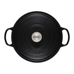 Le Creuset 7.25 Qt. Round Signature Dutch Oven With Stainless Steel Knob | Licorice -Kitchen Store rs11823 ls2501 2820ss 3 1 1