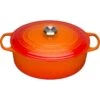 Le Creuset 6.75 Qt. Oval Signature Dutch Oven With Stainless Steel Knob | Flame Orange -Kitchen Store rs11951 lc 20190108 de ps 50098