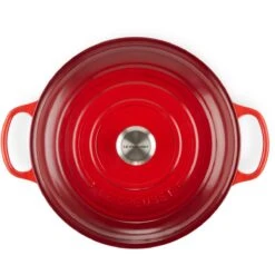 Le Creuset 3.5 Qt. Signature Enameled Cast Iron Braiser With Stainless Steel Knob | Cerise/Cherry Red -Kitchen Store rs11981 lc 20191015 fr ps 00015