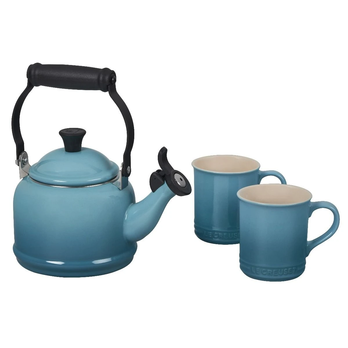 Le Creuset 1.25 Qt. Demi Kettle Tea Pot | Caribbean Blue 4 Le Creuset 1.25 Qt. Demi Kettle Tea Pot | Caribbean Blue - Image 2