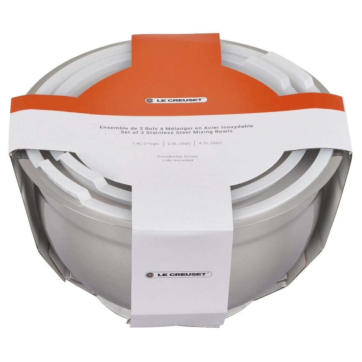 Le Creuset Nested Stainless Steel Mixing Bowls (Set Of 3) 4 Le Creuset Nested Stainless Steel Mixing Bowls (Set Of 3) - Image 2