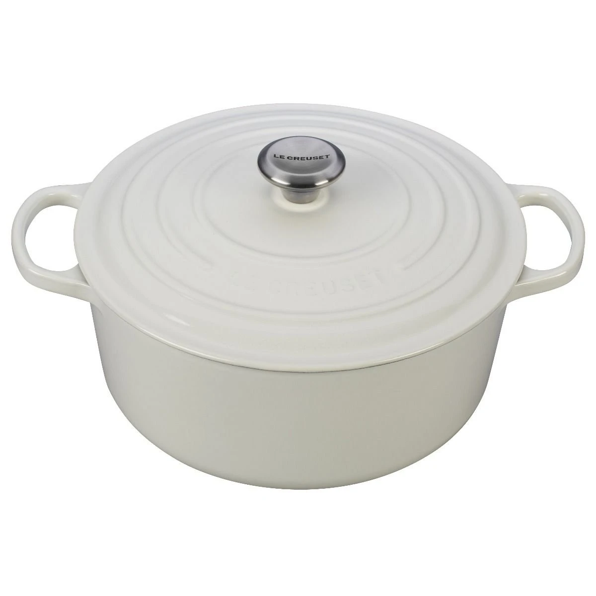 Le Creuset 7.25 Qt. Round Signature Dutch Oven With Stainless Steel Knob | White 3 Le Creuset 7.25 Qt. Round Signature Dutch Oven With Stainless Steel Knob | White