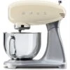SMEG 5 Qt. Tilt-Head Stand Mixer | Cream -Kitchen Store smeg cream stand mixer with ss bowl smf01crus 1 1