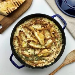 Staub Stackable Cocotte, Braiser, And Grill Pan With Lid | Dark Blue -Kitchen Store staub enameled cast iron stackable 3 piece cookware set xl
