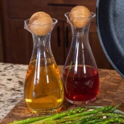 Sagaform Nature Oil/Vinegar Bottles With Oak Stopper -Kitchen Store swiss diamond lifestyles square 0008 swiss diamond lifestyles 2022 3247