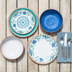 TarHong Melamine Tabletop 10.5" Round Dinner Plate | Rio Turquoise Floral 7 TarHong Melamine Tabletop 10.5" Round Dinner Plate | Rio Turquoise Floral -Kitchen Store tabletop rio combo 2 1