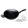 Swiss Diamond | XD Wok With Lid And Rack - 12.5" -Kitchen Store xd61132cwokwithlidandrackfrontvi